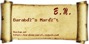 Barabás Marót névjegykártya